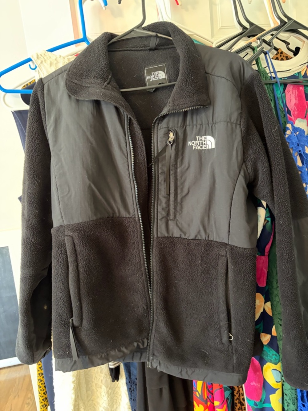 The North Face Black Women's Fleece Jacket with White Logo
